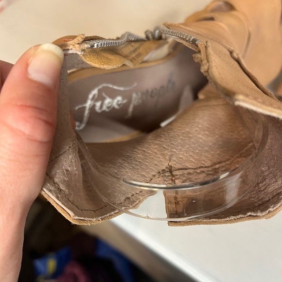 Free People Effie Stacked Heel Cut Out Leather Bootie - Picture 5 of 14